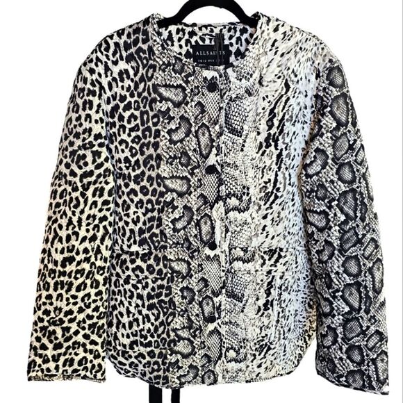 All Saints NWT Foxi Noche Liner Quilted Jacket in Gray Women's Size 8 - Picture 3 of 12